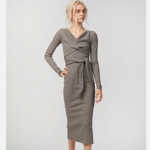 The Line By K Saloma II Wrap Dress Grey NWT XS